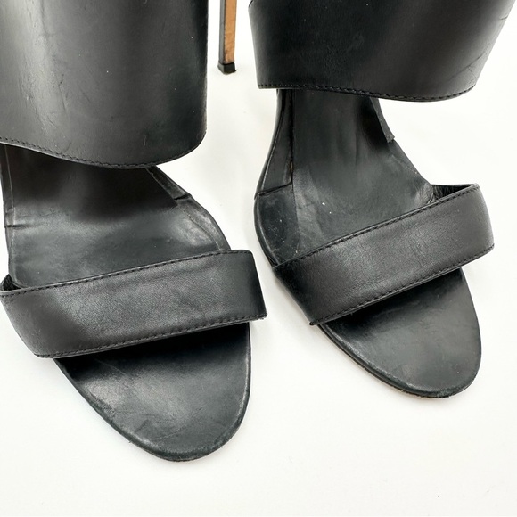 Manolo Blahnik Slingback Leather Peep Toe High Heels - Picture 4 of 14